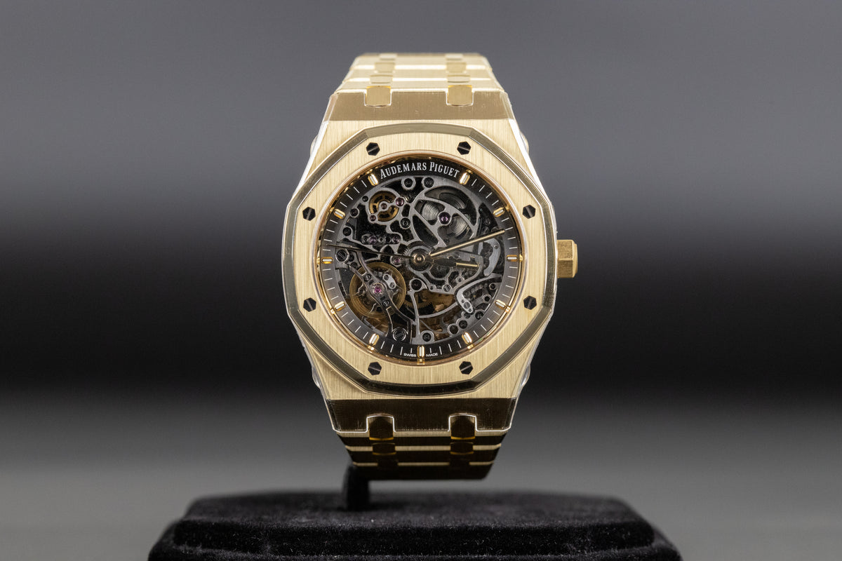 Audemars Piguet<br>15407BA Royal Oak New Yellow Gold Novelty Openworked