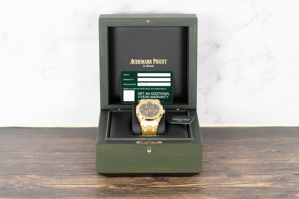 Audemars Piguet<br>15407BA Royal Oak New Yellow Gold Novelty Openworked