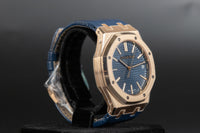 Audemars Piguet<br>15510OR Royal Oak Blue Dial Blue Strap