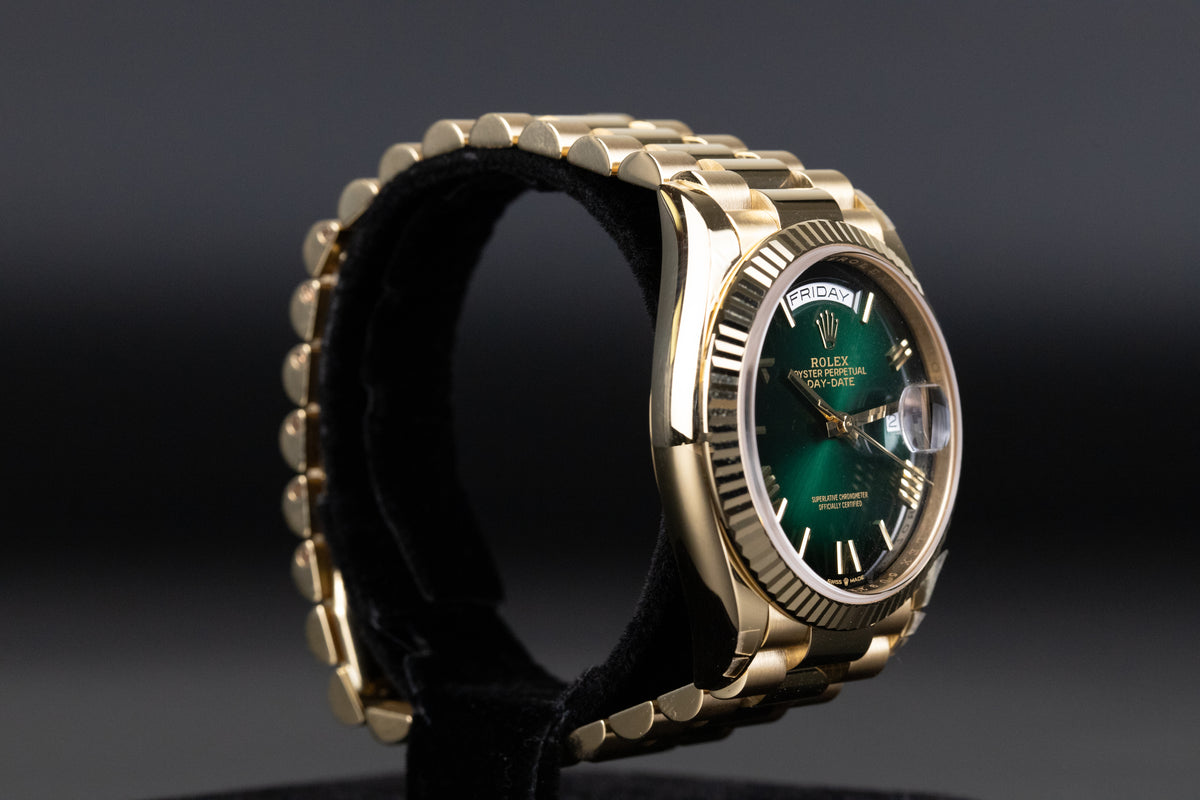 Rolex<br>128238 Day-Date 36 Green Ombre Dial