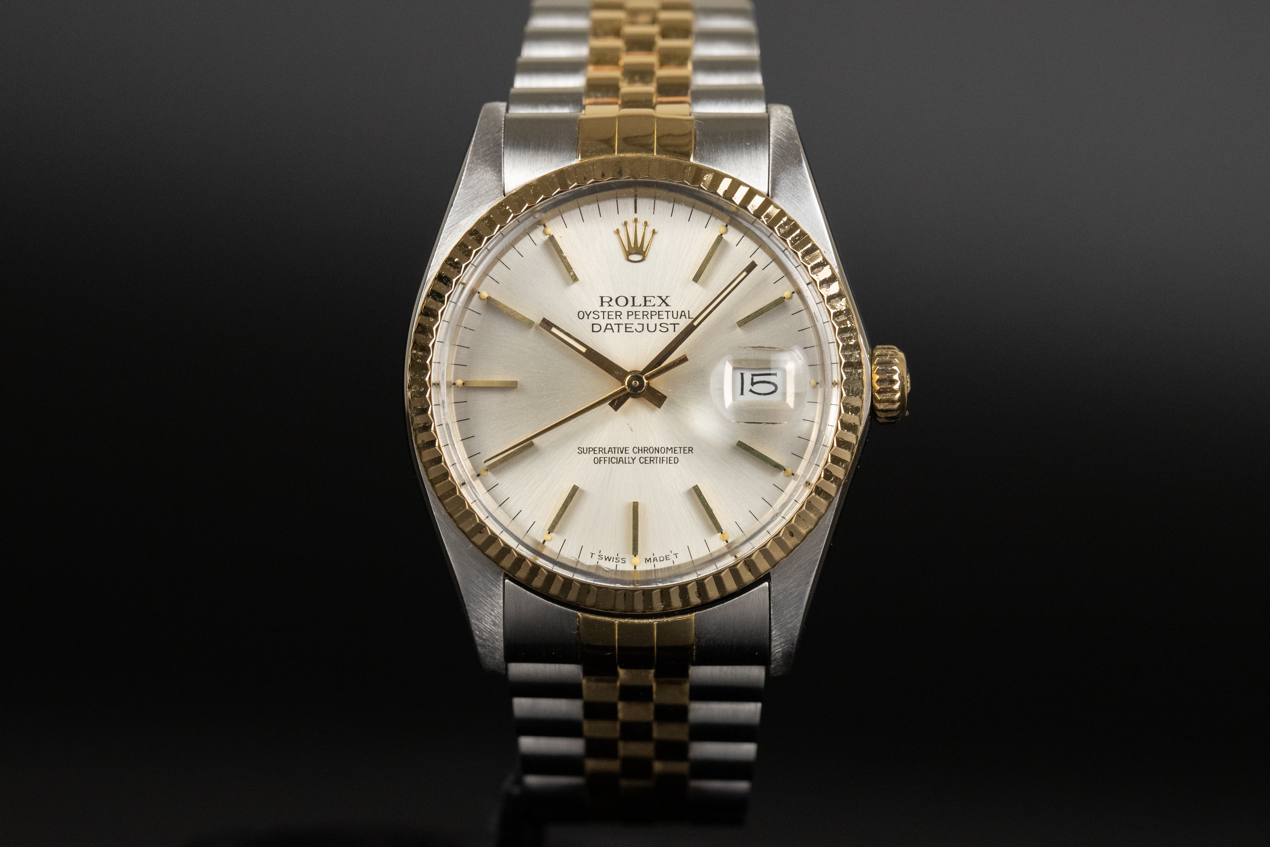 Rolex16013 Datejust 36 SS/18k Silver Dial