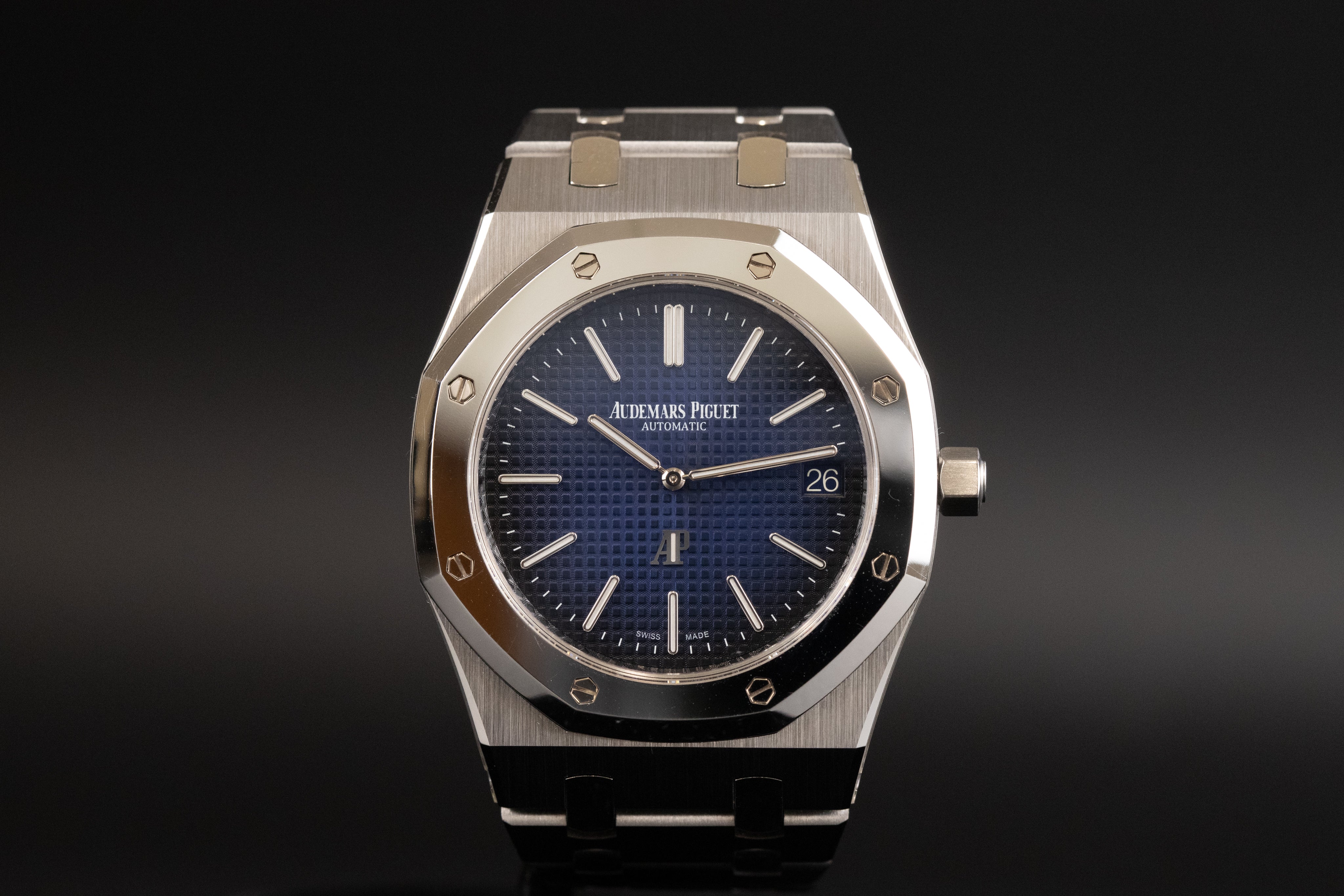 Audemars Piguet15202IP Royal Oak Jumbo Blue Dial Newport Watch Club