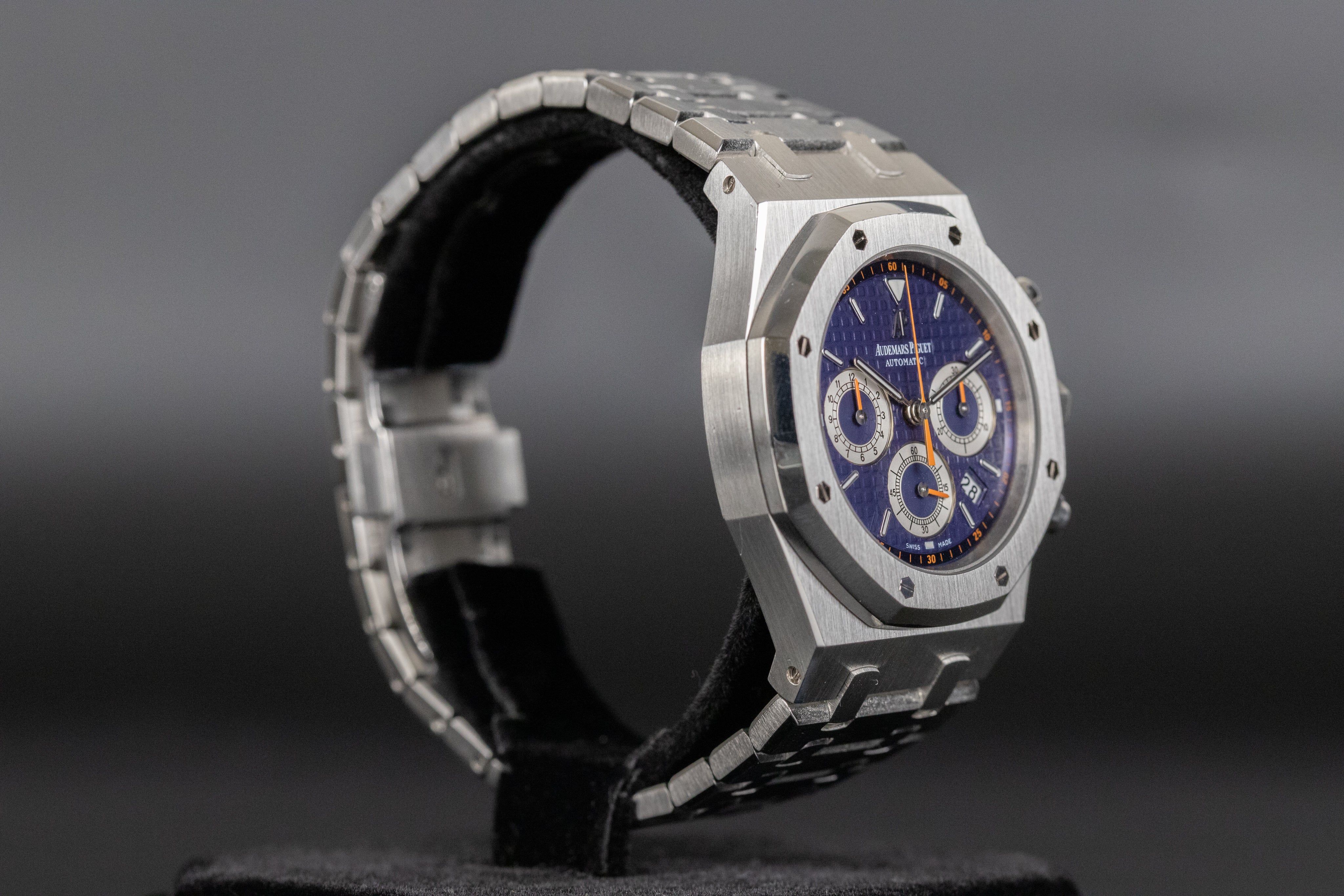 Audemars Piguet26300ST Royal Oak Chronograph Blue Dial Newport Watch Club