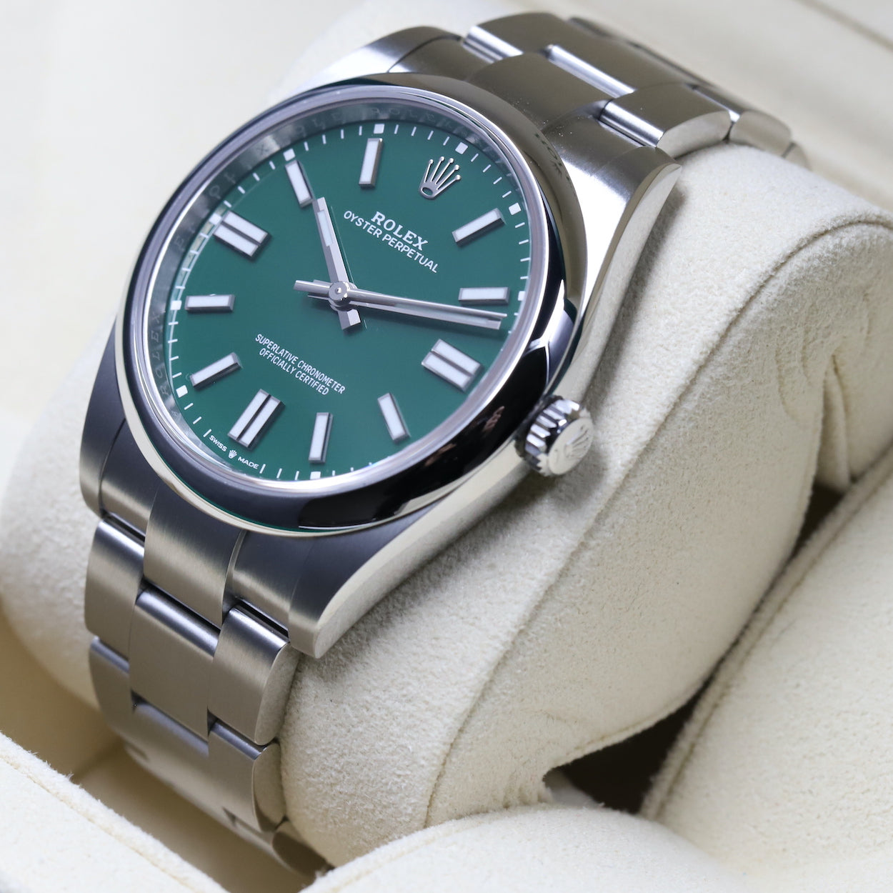 Rolex124300 Oyster Perpetual 41mm Green Dial Newport Watch Club