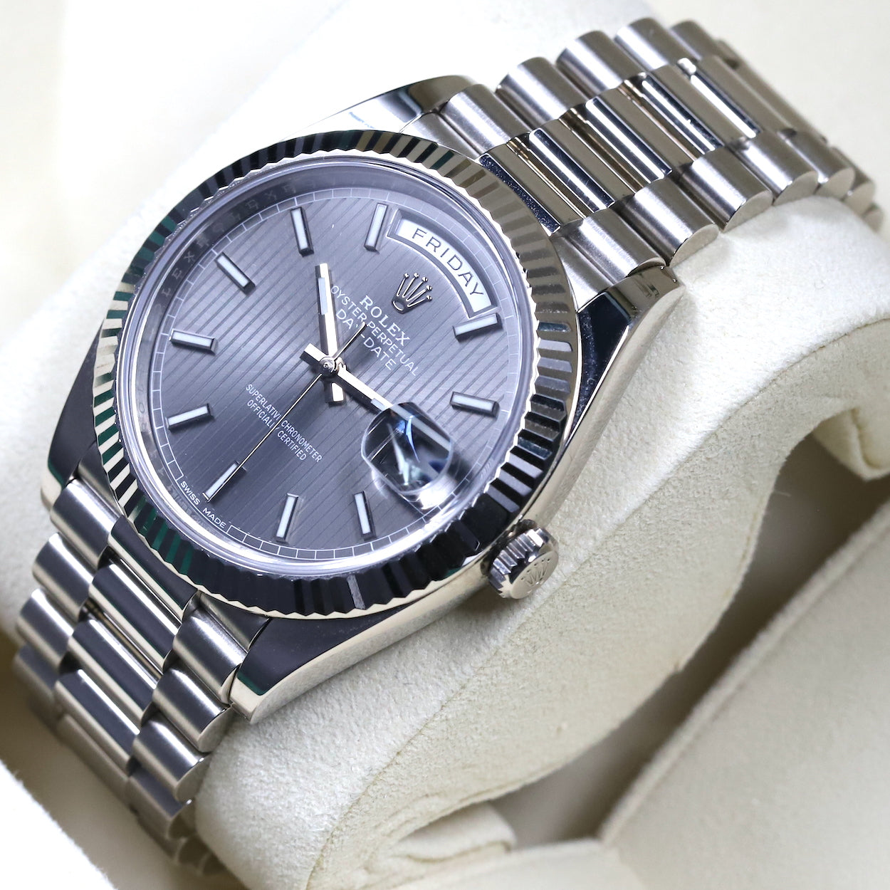 Rolex day date rhodium on sale dial