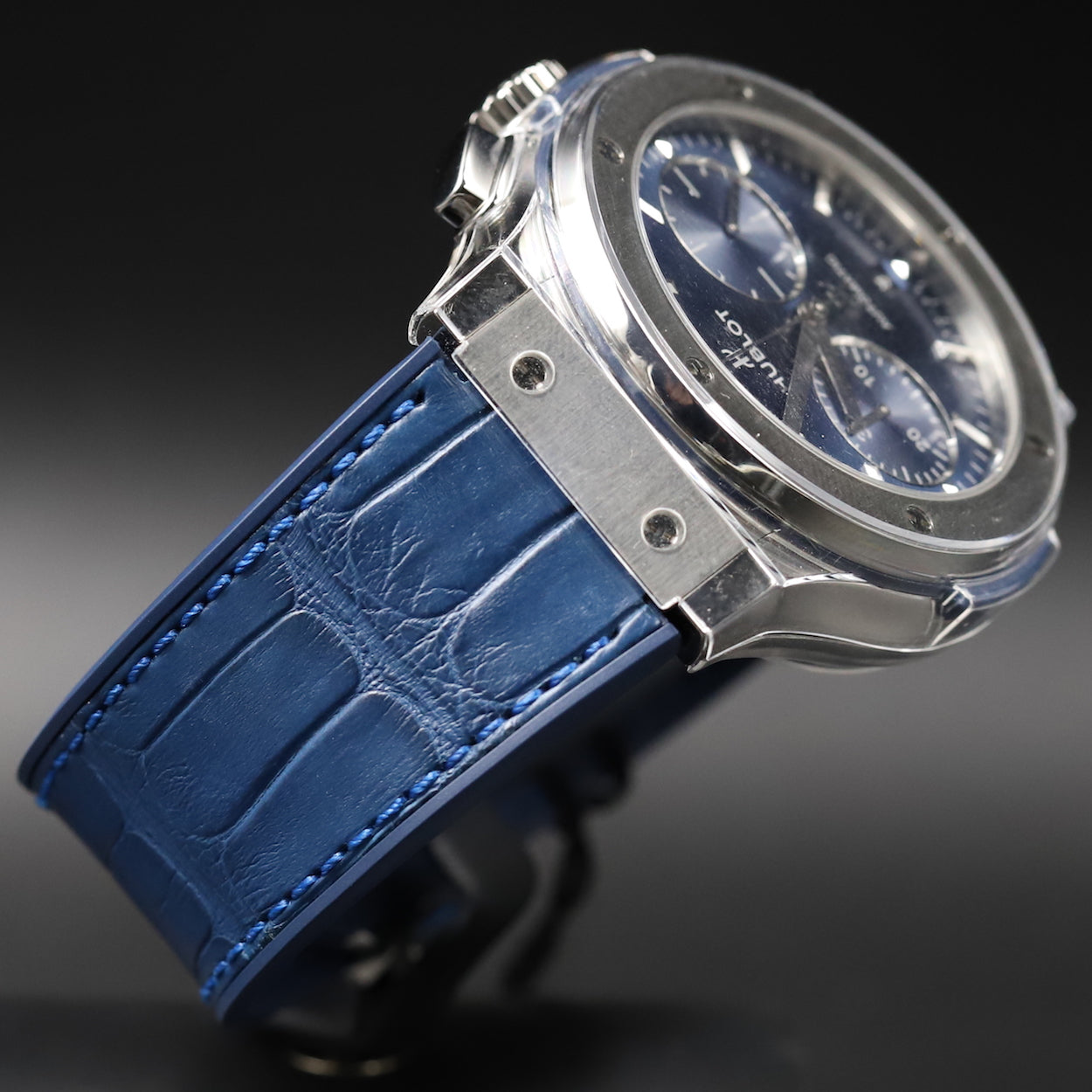 Hublot classic fusion blue clearance chronograph titanium