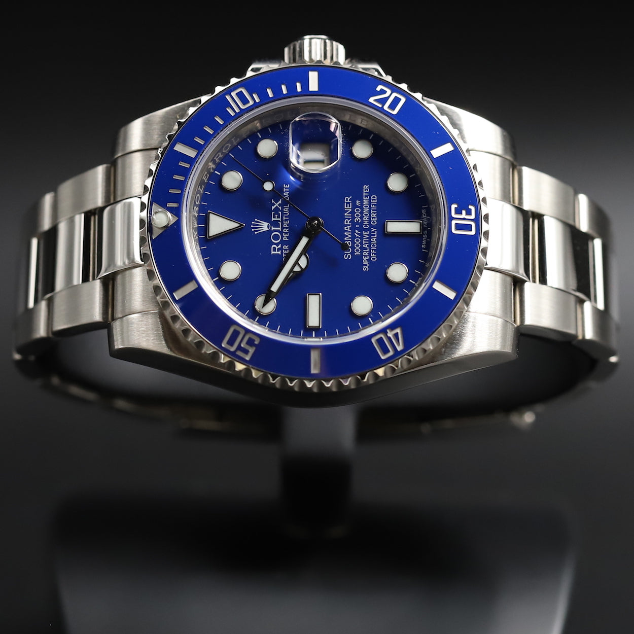 Rolex Submariner White Gold Smurf Blue Dial Ceramic Bezel Mens... for  $34,130 for sale from a Trusted Seller on Chrono24