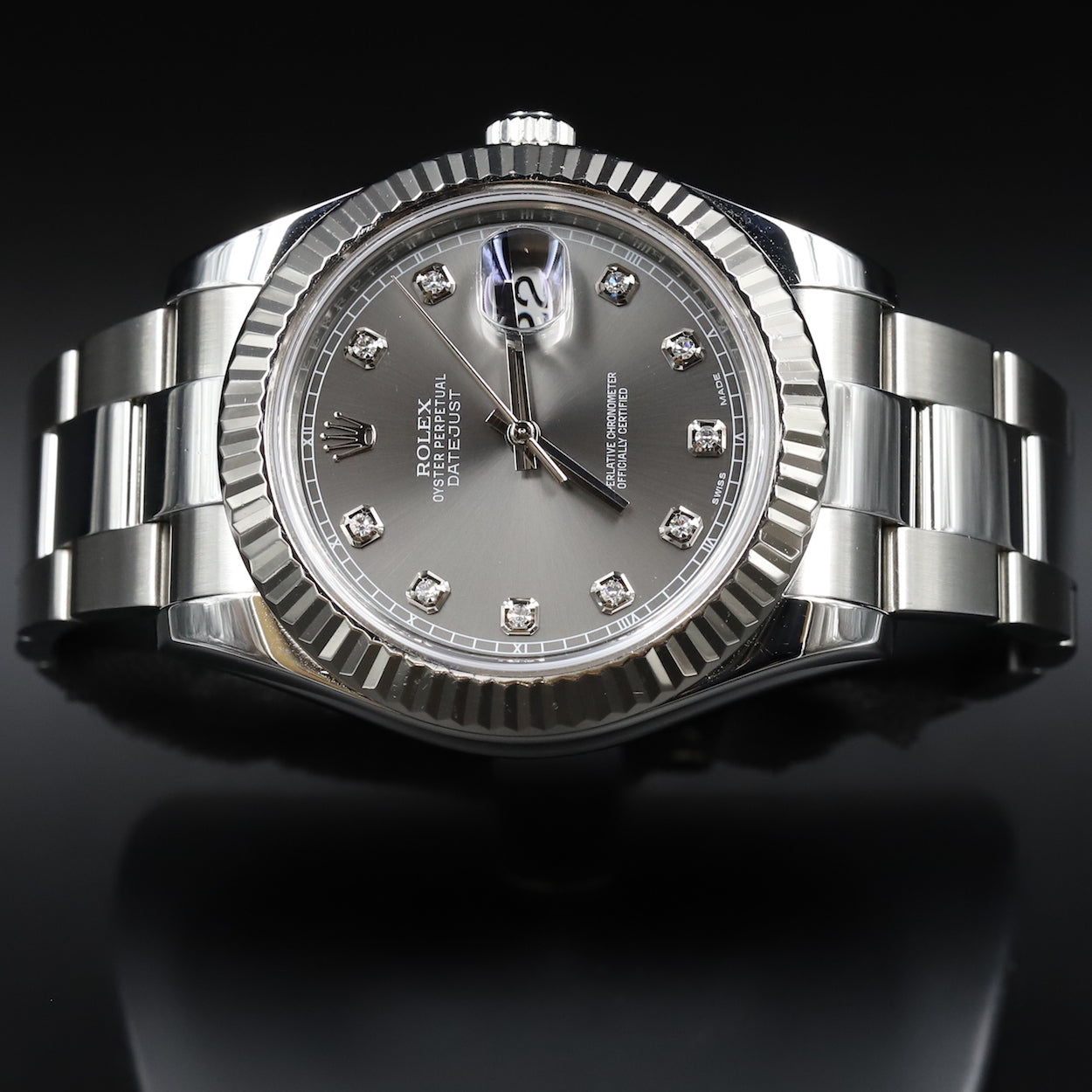 Rolex datejust ii shop rhodium diamond dial