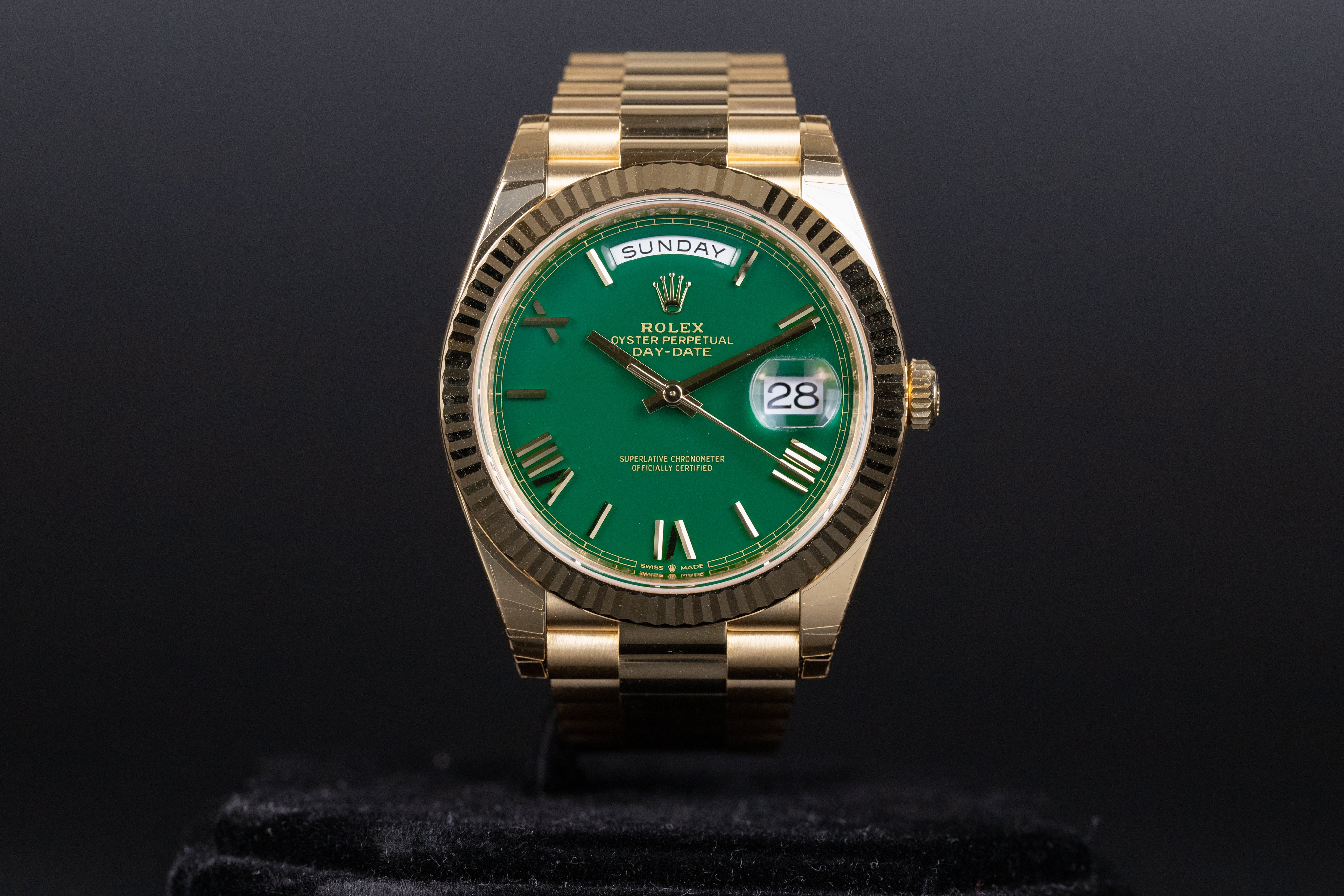 Day date clearance green face