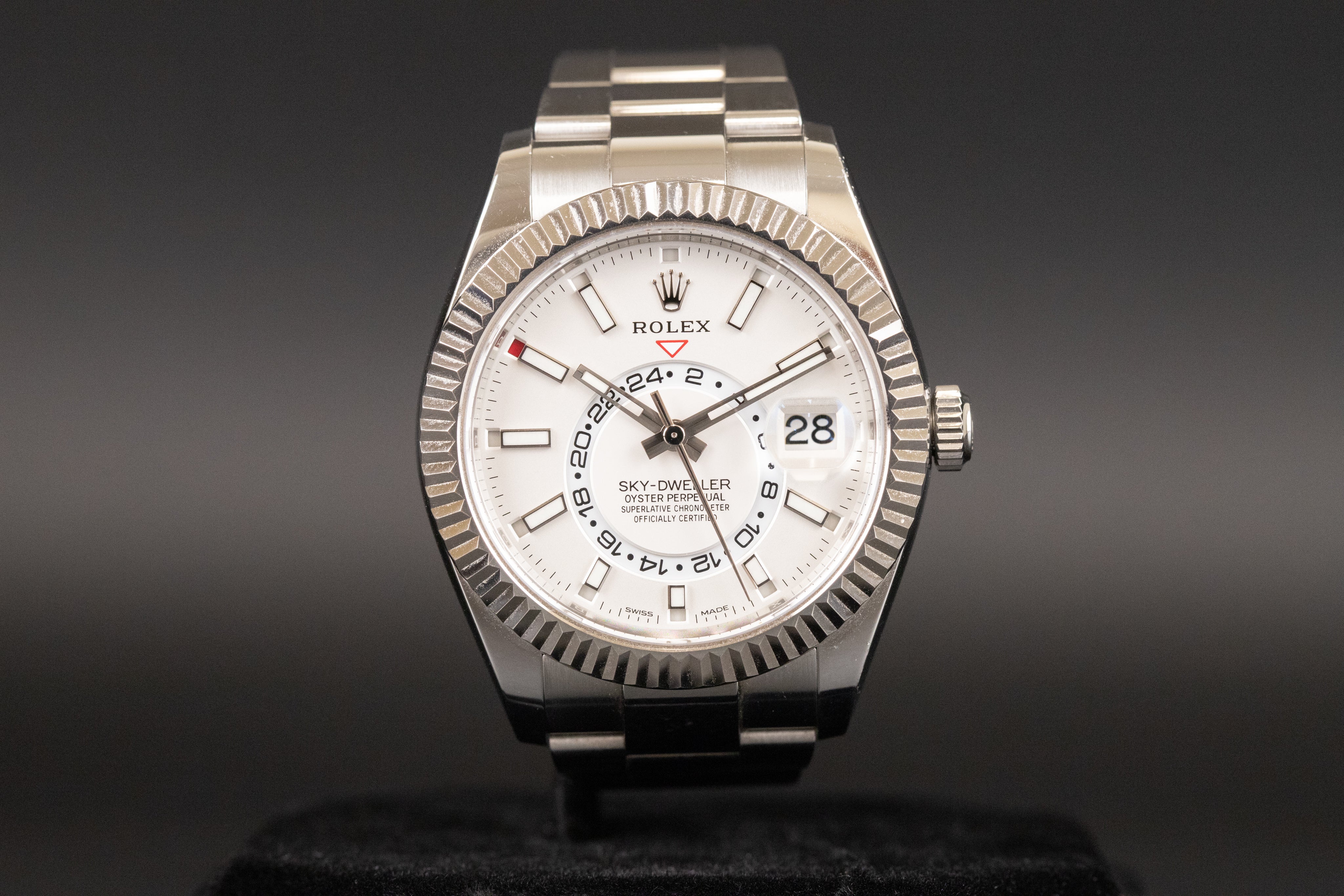 Rolex sky dweller clearance stainless steel white dial